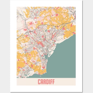 Cardiff - United Kingdom Chalk City Map Posters and Art